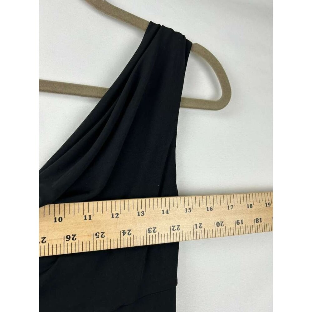 White House Black Market Women's 6 Sleeveless Cowl Neck With Ruched Black Dress - Picture 4 of 16